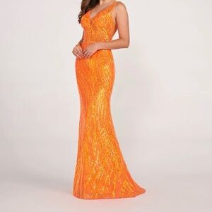 Ellie Wilde Orange Prom Dress